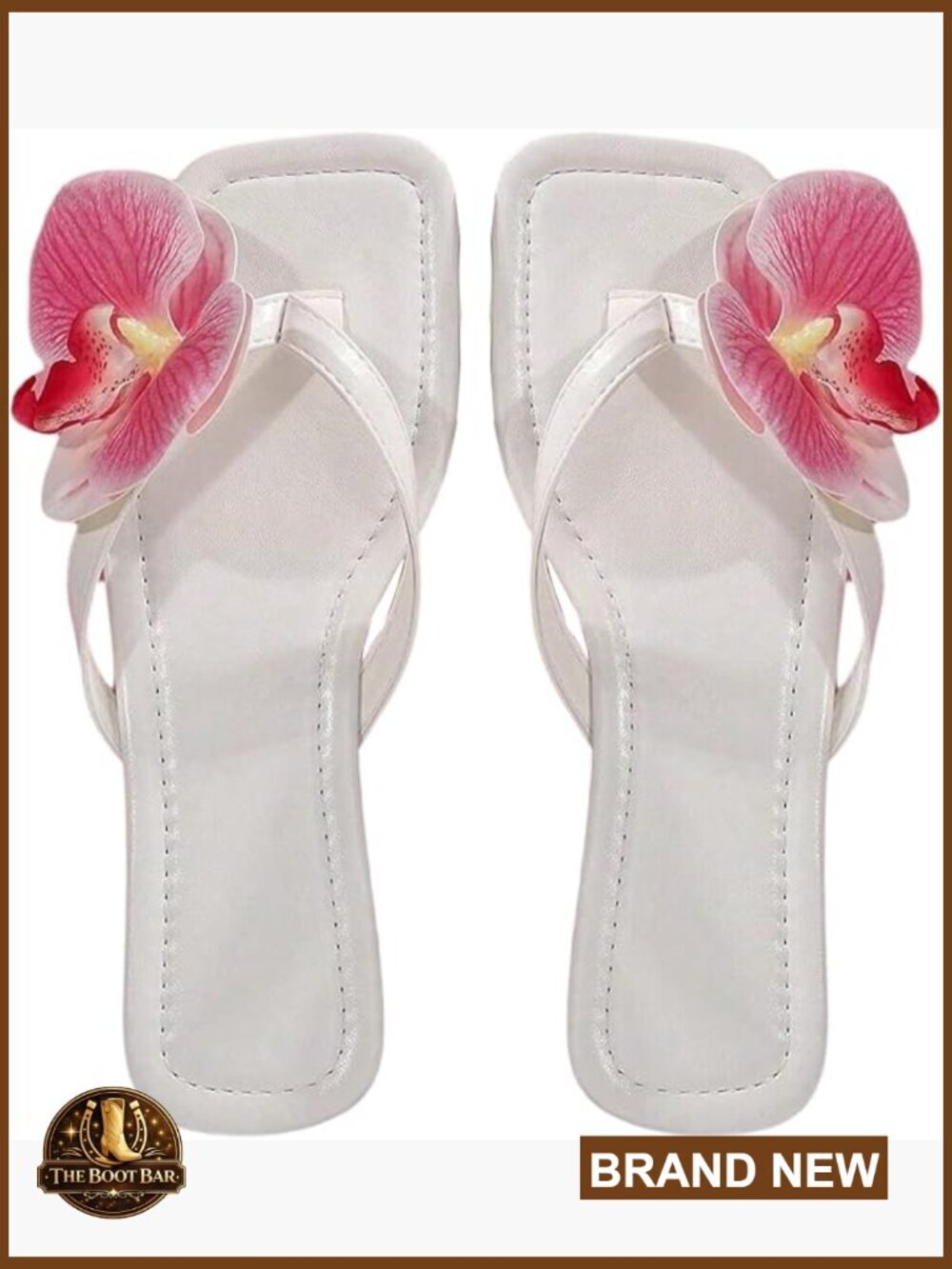 Leather Square Toe Flip Flop Sandals Thong Slip On Summer Beach Slippers
